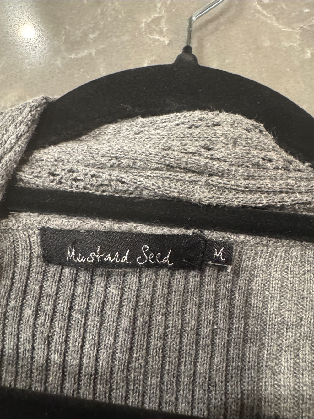 Mustard Seed Gray Open Knit Cardigan Sweater - Picture 3 of 3